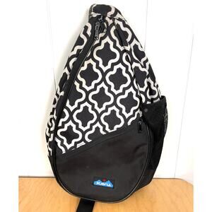 Kavu Rope Sling Bag Black/White Very‎ Roomy Crossbody Water Bottle Holder